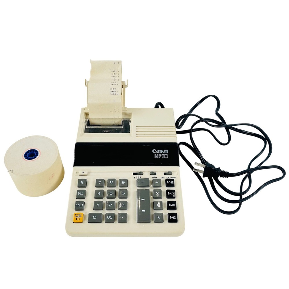 Canon MP11D Adding Machine Calculator Cream Printer Desktop Vintage WORKS
